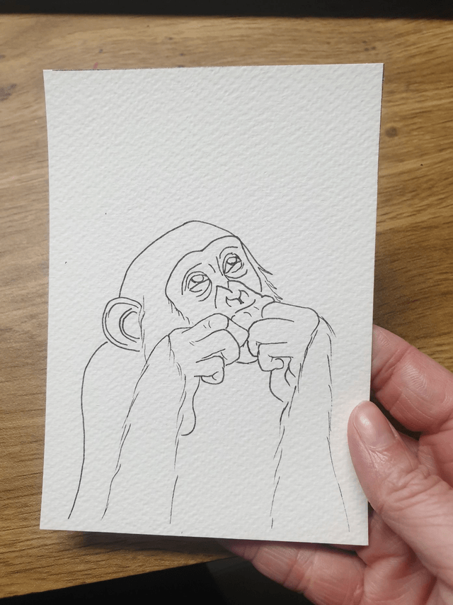 Carte "Finis Moi!" - Le Chimpanzé - 10x14cm