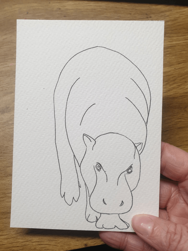Carte "Finis Moi!" - L'Hippopotame Pygmée - 10x14 cm 